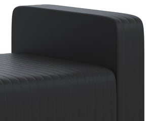 Sunpan Odette Modern Bench with Chic Block Design and Antique Brass Stainless Steel Base for Stylish Spaces Maven Black