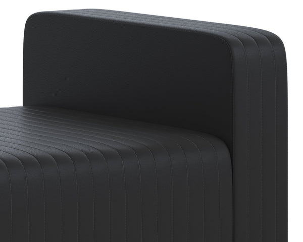 Sunpan Odette Modern Bench with Chic Block Design and Antique Brass Stainless Steel Base for Stylish Spaces Maven Black