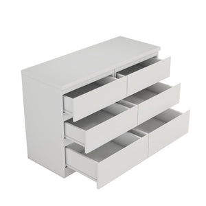 English Elm 19.7-inch Matte Finish 3 Drawer Nightstand Set of 2 Handle Free Modern Bedroom Storage White W3151S00079