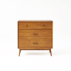 English Elm Christopher Knight Home® - Okioki Mid-Century 3-Drawer Dresser in Acacia Wood — Sturdy, Smooth-Glide Storage for Bedrooms Natural 67064.00