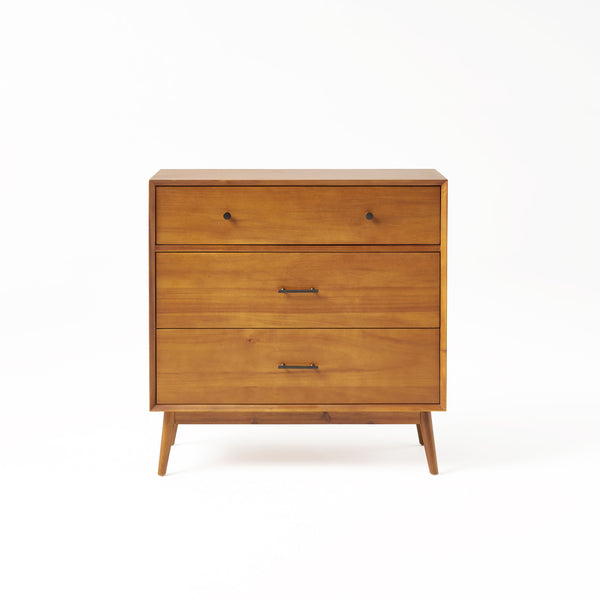 English Elm Christopher Knight Home® - Okioki Mid-Century 3-Drawer Dresser in Acacia Wood — Sturdy, Smooth-Glide Storage for Bedrooms Natural 67064.00