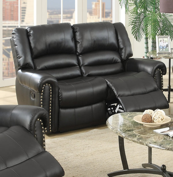 English Elm Plush Power Reclining Loveseat Bonded Leather Nailhead Trim Usb Port Seating B011P467627