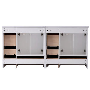 English Elm 72-inch Shaker Double Sink Freestanding Vanity with Resin Basins and Soft Close Storage N729P000010K-2