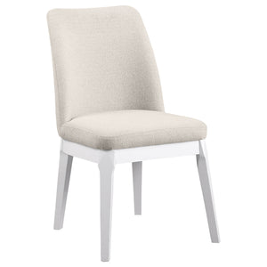 English Elm Rupert Beige Upholstered Dining Side Chair Set of 2 — Tall Curved Back, Plush Padded Seats, Neutral Elegance B062P299820