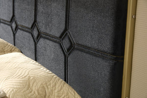 English Elm Luxurious Queen Velvet Platform Bed with Tufted Headboard and Integrated Floating Nightstands W1793S00036