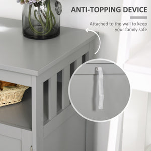 English Elm Homcom Modern Sideboard Buffet Cabinet: Stylish Grey Storage For Kitchen, Dining, Or Coffee Bar W2225P217395