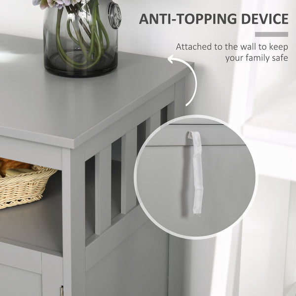 English Elm Homcom Modern Sideboard Buffet Cabinet: Stylish Grey Storage For Kitchen, Dining, Or Coffee Bar W2225P217395