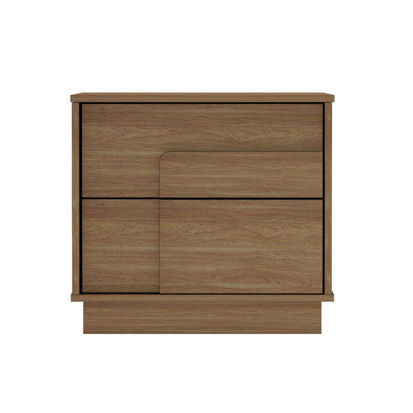 English Elm Horizon 22" Nightstand with Push-to-Open Drawers, Whitewashed Wood Grain, Sleek Handle-Free Design Maple B365P398188