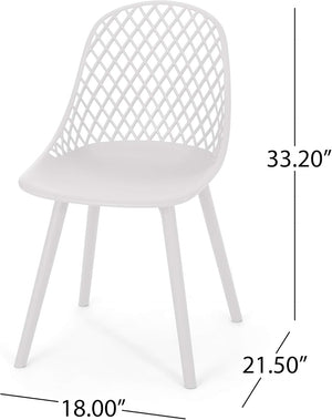English Elm Christopher Knight Home® - LILY Weather-Resistant Outdoor Dining Chairs Set of 4 — Durable Polypropylene Mesh Design for Patios White 28 L x 26 W x 19.75 H N776P243071W