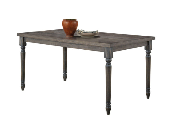 English Elm Weathered Grey Dining Table With Turned Legs - Timeless Charm For Any Dining Or Gathering Space B062P209321-GIGA