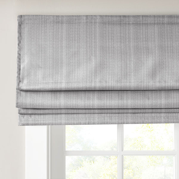 English Elm Basketweave Thermal Foambacking Room Darkening Cordless Roman Shade with Basketweave Texture Finish Grey 6.42 L x 10.5 W x 7.5 H B03598229