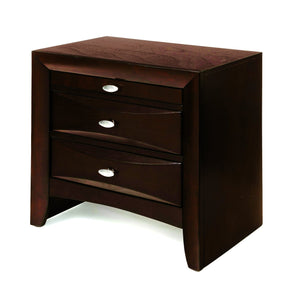 English Elm Ireland Elegant Nightstand with Two Dovetail Drawers, Brushed Nickel Pull, Okume Veneer Top, Durable Build Espresso 30 L x 21 W x 30 H B2726P257353