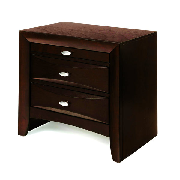 English Elm Ireland Elegant Nightstand with Two Dovetail Drawers, Brushed Nickel Pull, Okume Veneer Top, Durable Build Espresso 30 L x 21 W x 30 H B2726P257353
