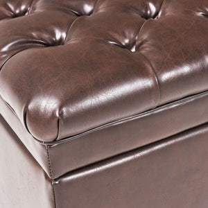 English Elm Christopher Knight Home® - Juliana Storage Ottoman - Elegant Tufted Faux Leather Bench With Hidden Storage For Your Home 57741.00BRN