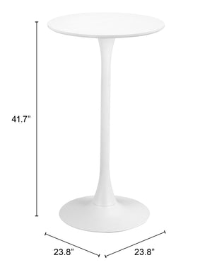 Auray Bar Table White 109828 Zuo Modern