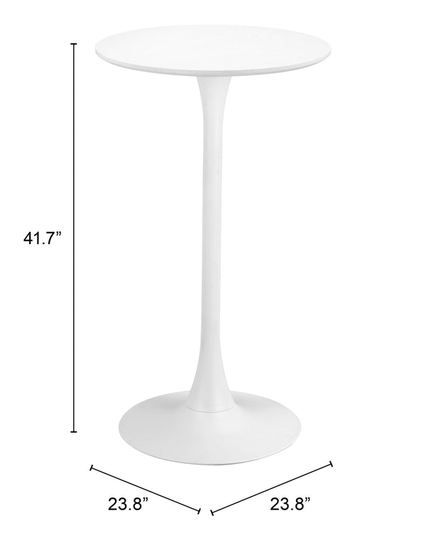 Auray Bar Table White 109828 Zuo Modern