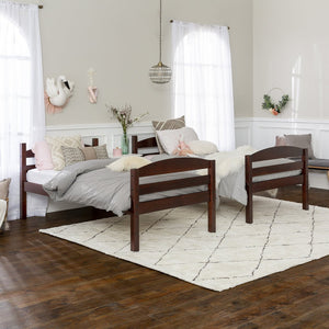 English Elm Walker Edison - Transitional Solid Pine Twin-Over-Twin Bunk Bed Frame with Safety Rails, Ladder & Slat Support Espresso 81 L x 14.76 W x 9.84 H B185P326696