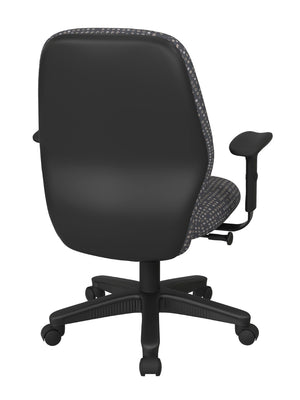 OSP Home Furnishings Mid Back Executive Office Chair with Synchro Tilt Lumbar Support and Padded Pu Arms Ash 3121-K102