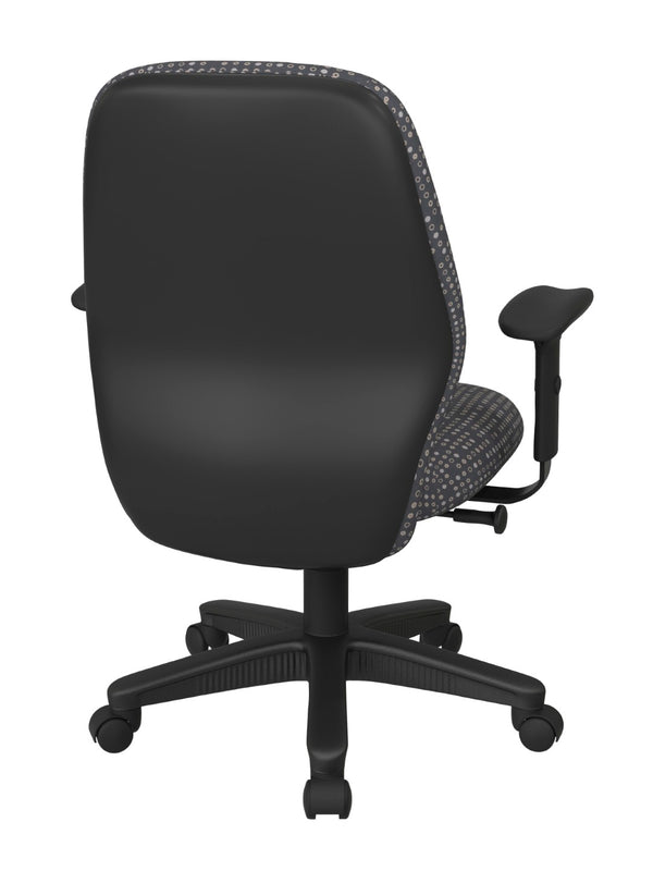 OSP Home Furnishings Mid Back Executive Office Chair with Synchro Tilt Lumbar Support and Padded Pu Arms Ash 3121-K102