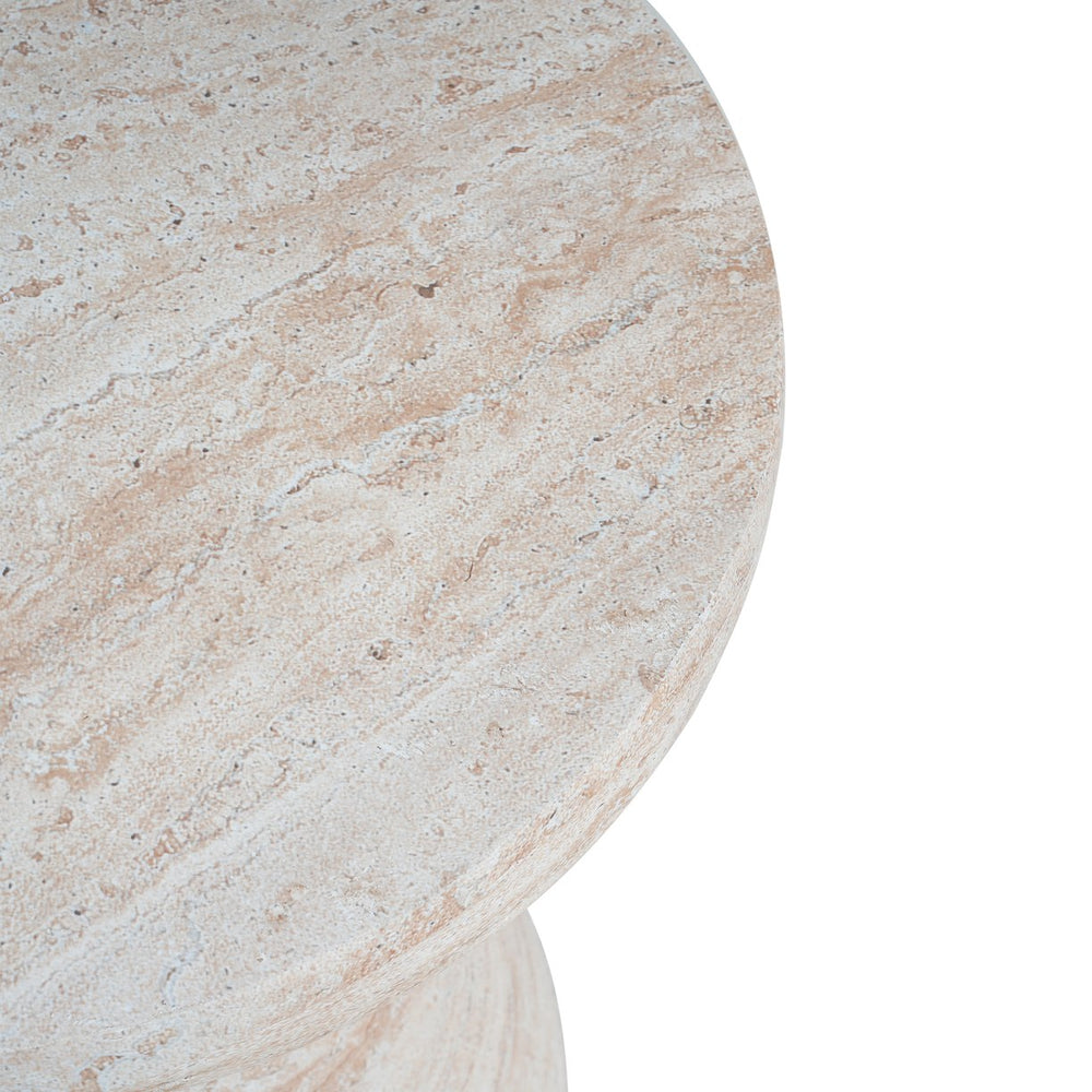 English Elm Christopher Knight Home® - Outdoor/Indoor Lightweight Concrete Side Table In Travertine Finish - Elegant Hourglass Design, Versatile Use N773P253809Z