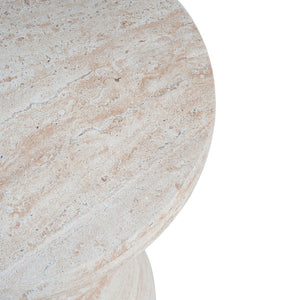 English Elm Christopher Knight Home® - Outdoor/Indoor Lightweight Concrete Side Table In Travertine Finish - Elegant Hourglass Design, Versatile Use N773P253809Z