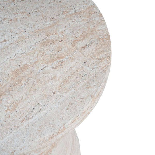 English Elm Christopher Knight Home® - Outdoor/Indoor Lightweight Concrete Side Table In Travertine Finish - Elegant Hourglass Design, Versatile Use N773P253809Z