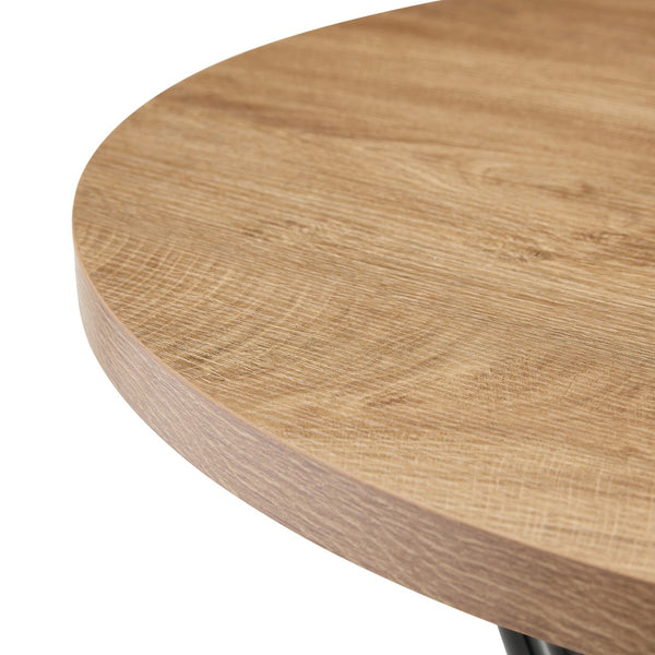 English Elm Single Package Industrial Bar Set Round Mdf Top with Metal Frame Seats 2 for Kitchen Black,Wood W1151P434793