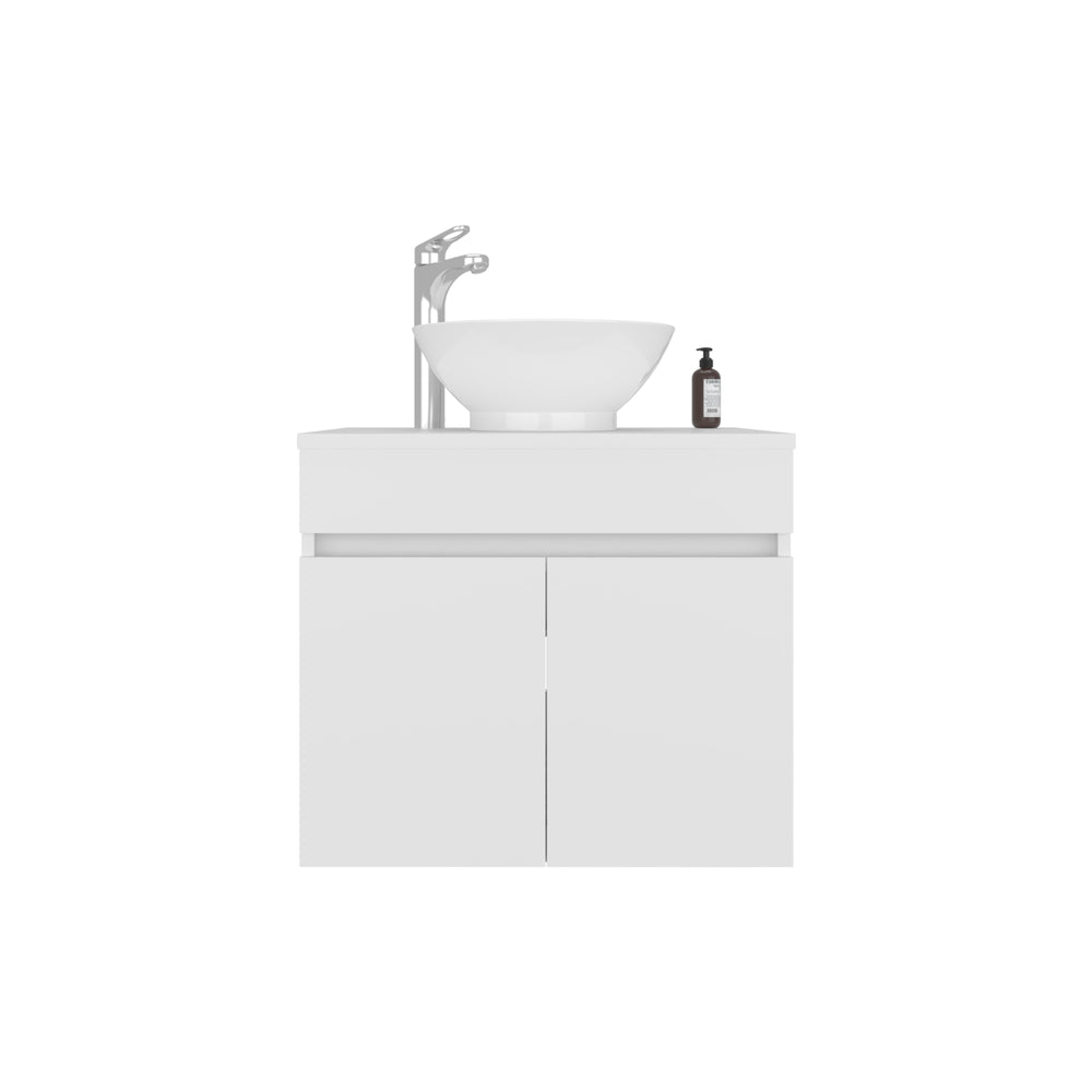 English Elm Bathroom Vanity Slim Sink Cabinet with Single Door, Engineered Wood, Space-Saving Modern Design White 27.56 L x 22.05 W x 12.2 H B097P350318