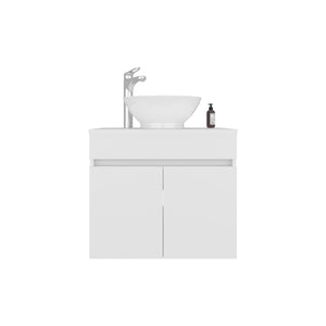 English Elm Bathroom Vanity Slim Sink Cabinet with Single Door, Engineered Wood, Space-Saving Modern Design White 27.56 L x 22.05 W x 12.2 H B097P350318