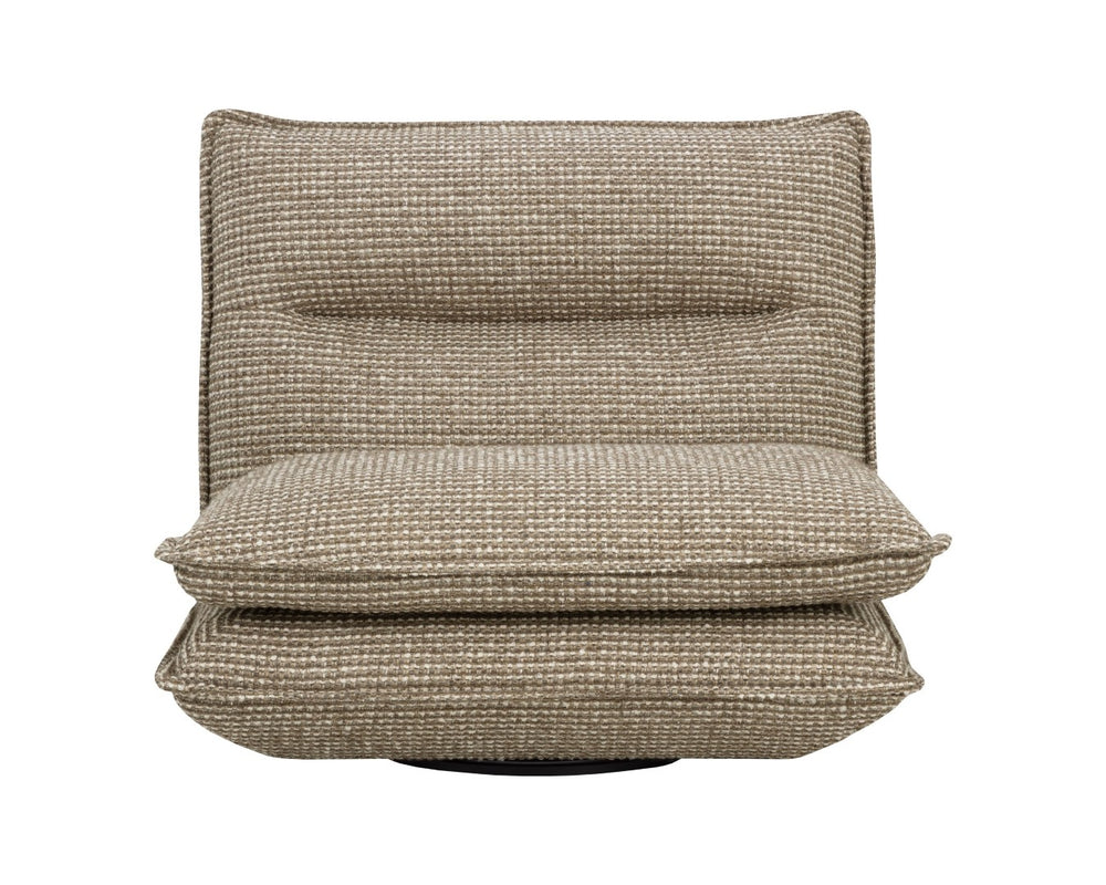 Sunpan COLSON Swivel Armless Chair in Luxurious Torched Meringue Fabric – Modern Comfort for Any Space 112769