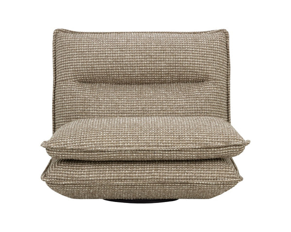 Sunpan COLSON Swivel Armless Chair in Luxurious Torched Meringue Fabric – Modern Comfort for Any Space 112769