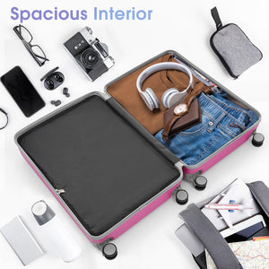 English Elm Luggage 3 Piece Hardshell Abs Set with Spinner Wheels Tsa Lock Travel Ready Pink N730P304620P