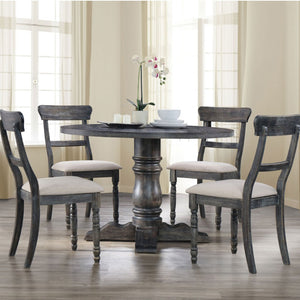 English Elm Set Of 2 Dining Chairs With Padded Cushions - Light Brown & Weathered Gray For Ultimate Comfort B016P314430-GIGA