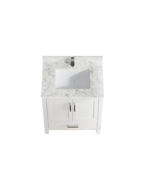 English Elm 29" Freestanding Bathroom Vanity Solid Wood Cabinet with Ceramic Sink and Soft-close Storage T3785P383041