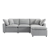 English Elm [ Video Provided] Down Filled Upholstery Convertible Sectional Sofa, L Shaped Couch With Reversible Chaise