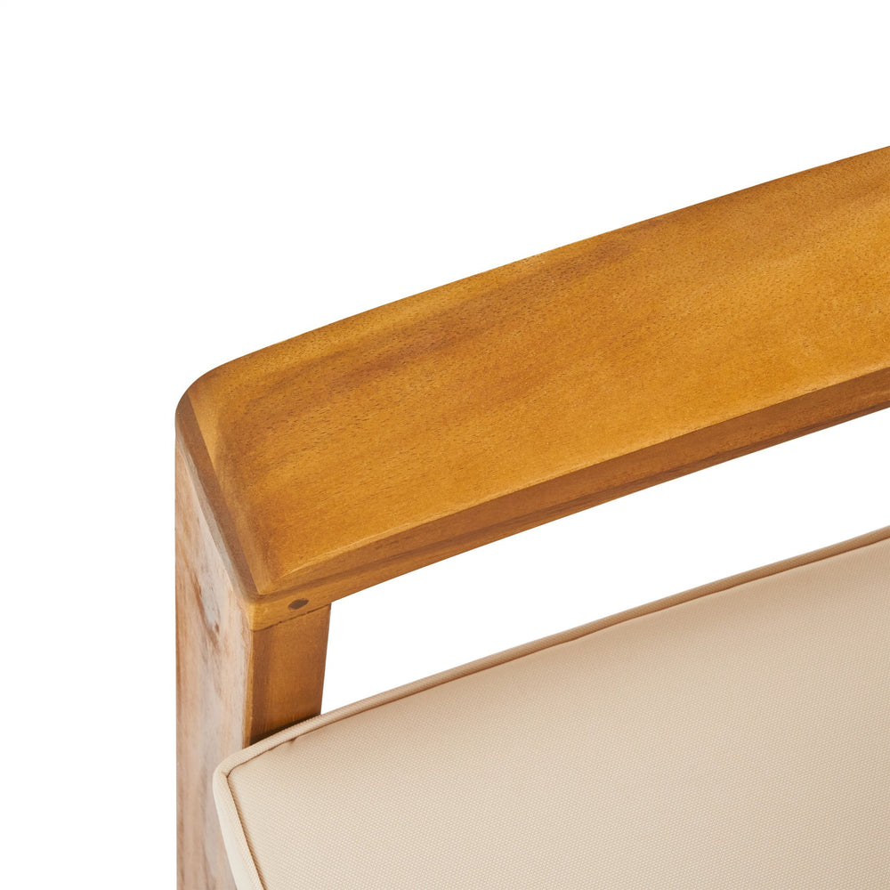 English Elm Christopher Knight Home® - GRENADA Acacia Wood 5-Seater Outdoor Sectional Sofa Set with Water-Resistant Cushions, Stylish Slat Design Beige 63887-66388.00-63699.00BGE