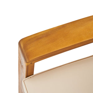 English Elm Christopher Knight Home® - GRENADA Acacia Wood Arm Sofa with Water-Resistant Polyester Cushions, Handcrafted Multicolor Sectional Appeal Beige 63887.00BGE