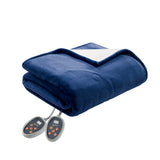 Woolrich Heated Plush to Berber Casual Blanket WR54-1762 Indigo