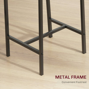 English Elm Homcom 3-Piece Industrial Bar Set With Space-Saving Design, Oak Table & High-Back Stools For 2 W2225P217129