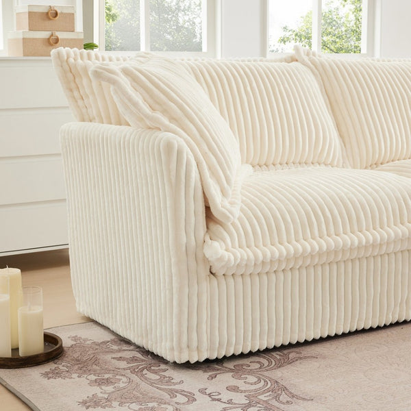 English Elm Koala Corduroy Sectional Sofa Deep Seat High Back Lounger for Family Living Room W3041P240120