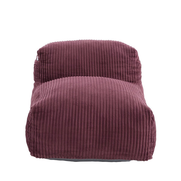 English Elm Big Corduroy Lounger Bean Bag with Ottoman Memory Foam Fill for Living Room Wine Red W395P435354