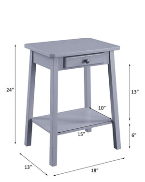 English Elm Kaife Gray Accent Table with Slim Drawer & Open Display Shelf, Synthetic Wood, Compact 15"x10"x13" B2726P243279