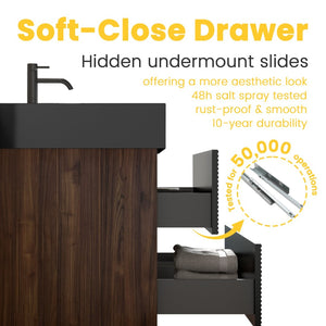 English Elm Galan 72 Inch Double Sink Vanity Fluted Wood Quartz Top Freestanding Bathroom Cabinet W1865S00173
