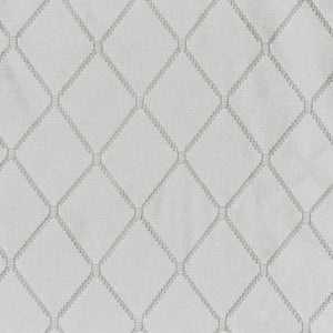 JLA Home Madison Park - Diamond Sheer Embroidered Window Scarf Enhances Light with Airy Diamond Motif for Elegant Layering White/Grey MP40-4946