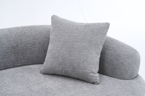 English Elm LY-042 Zen-Inspired S-Curved Dual-Depth Loveseat with Chenille Upholstery, Ready-to-Use Comfort Light Gray W2231P329726