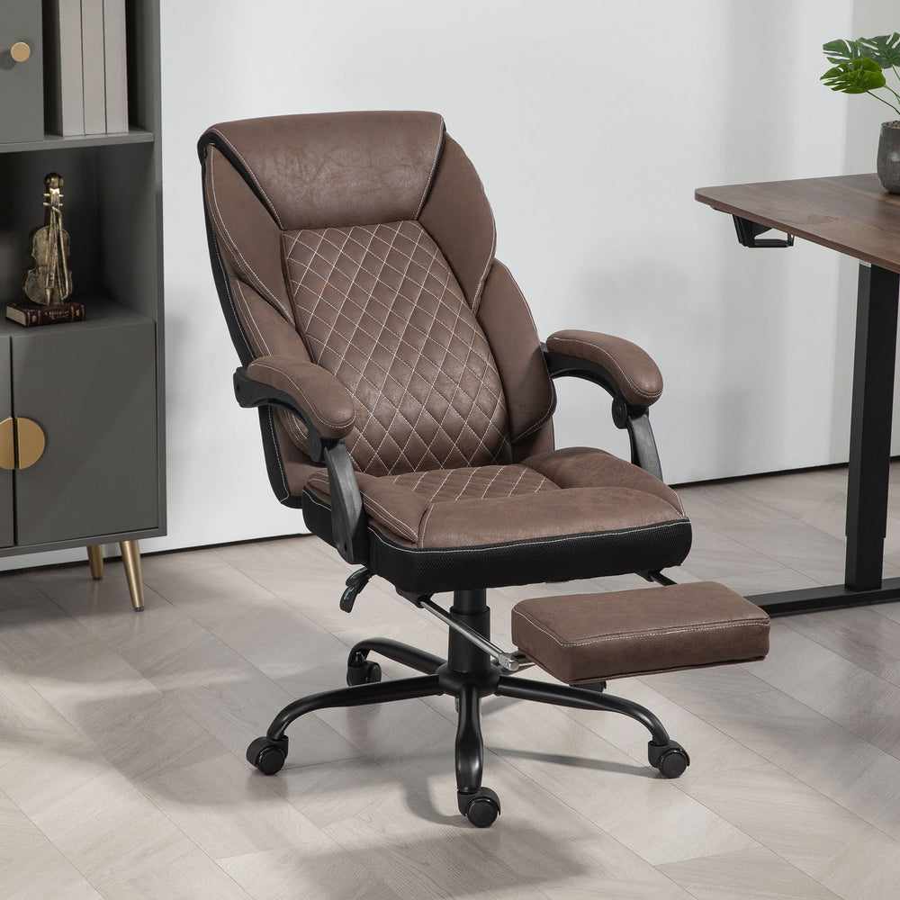 English Elm Homcom Big And Tall Executive Office Chair With Footrest, Ergonomic High Back, Reclining Design W2225P250020