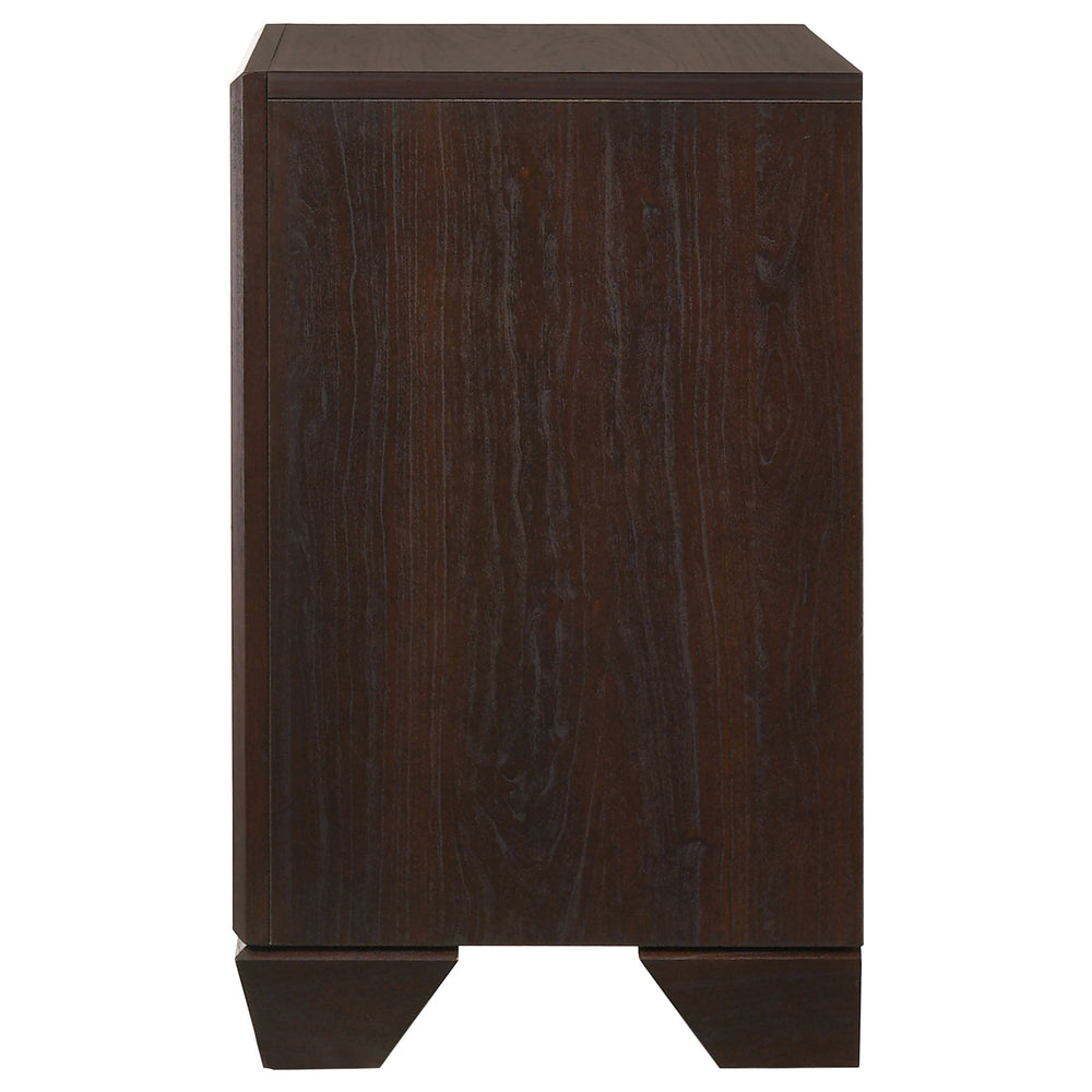 English Elm Copper Dark Cocoa Nightstand with 2 Drawers, Rich Wood Grain Finish, Sturdy Frame, Modern Storage Appeal B062P331054