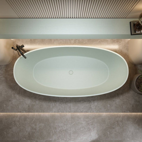 English Elm 63'' Freestanding Stone Resin Soaking Tub Spa Bath with Ergonomic Design W2753P416679