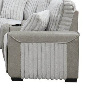 English Elm Ramona Luxurious Corduroy Power Reclining Sectional with Wireless Charging, Hidden Tray & Cupholders B009S02106
