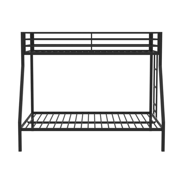 English Elm Metal Twin Over Full Bunk Bed Steel Frame with Guardrails for Kids or Guest Rooms Black B016P469271